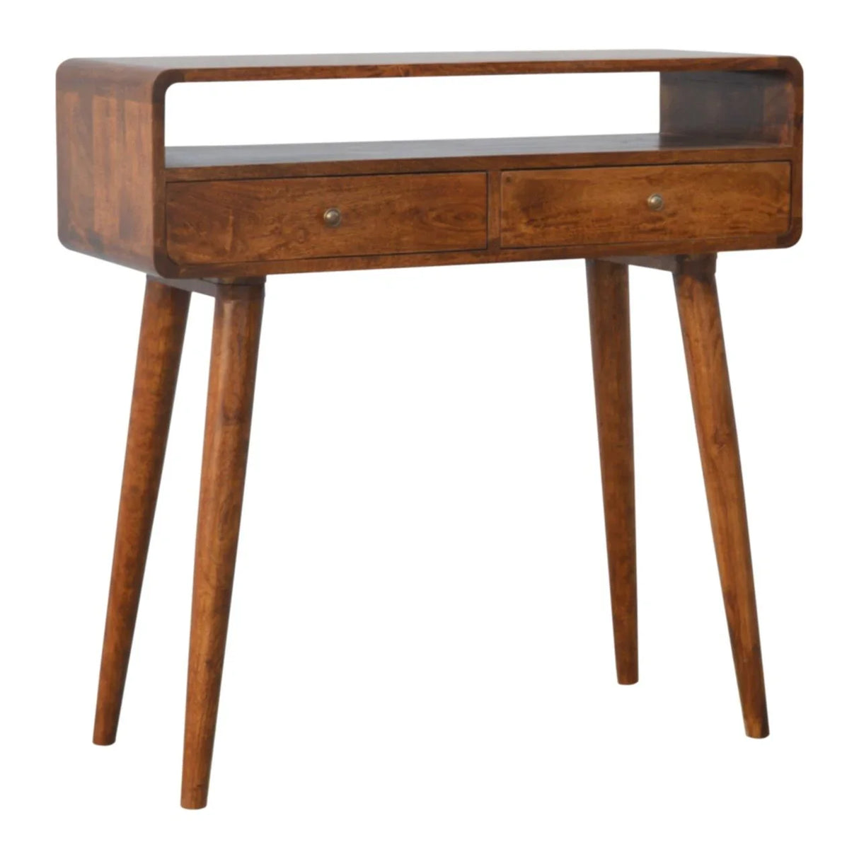Curved Chestnut Console Table - Furniture Home Direct