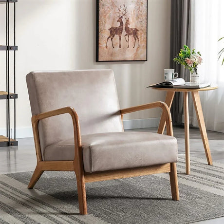 Classic Mid-Century Modern Accent Chairs, Open Framed Armchair With Cushioning - Furniture Home Direct