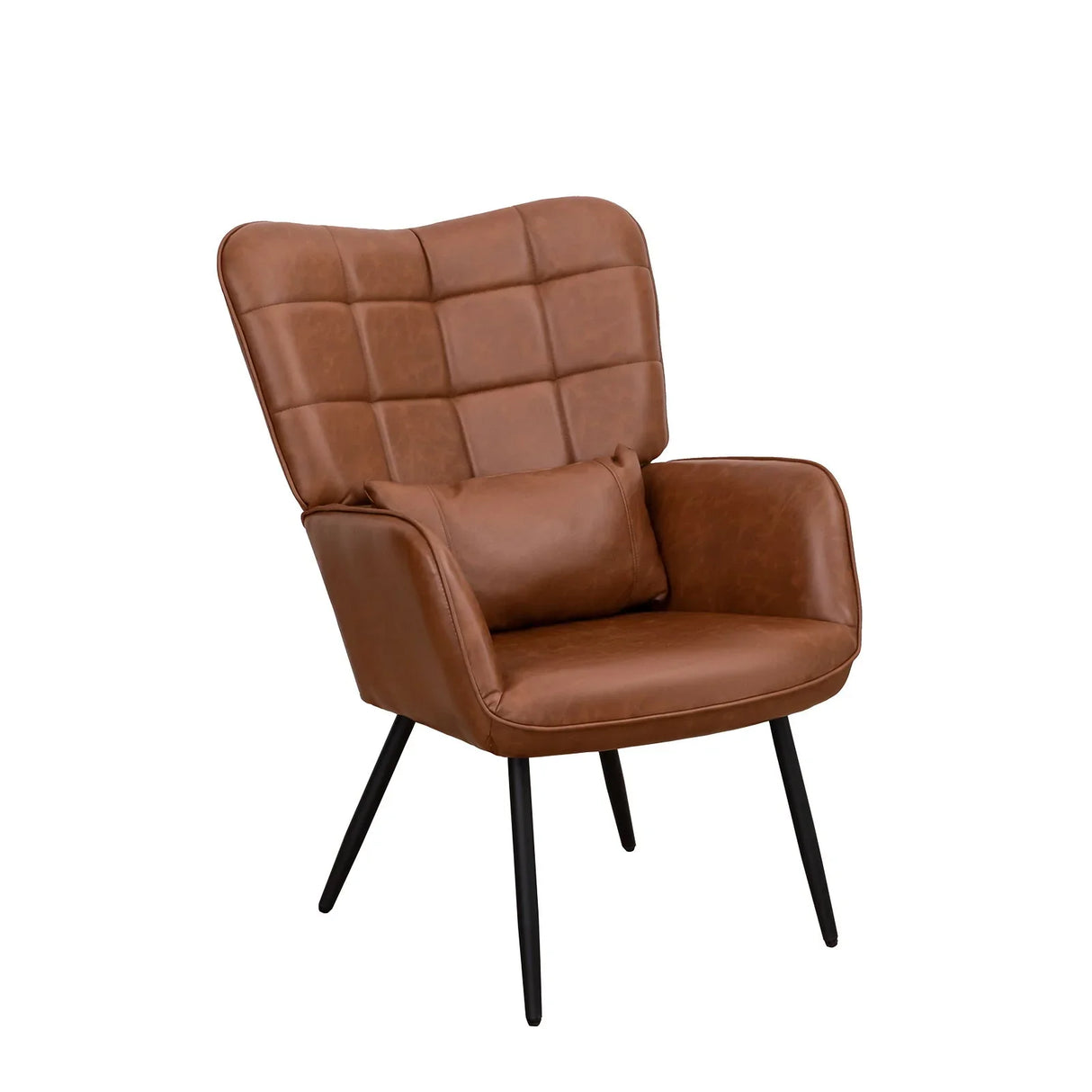 Modern Accent Arm Chair High Back With Metal Legs And Soft Padded - Furniture Home Direct