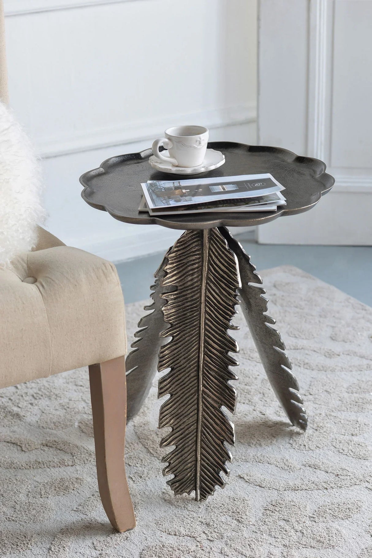 Leaf Side Table - Silver - Furniture Home Direct