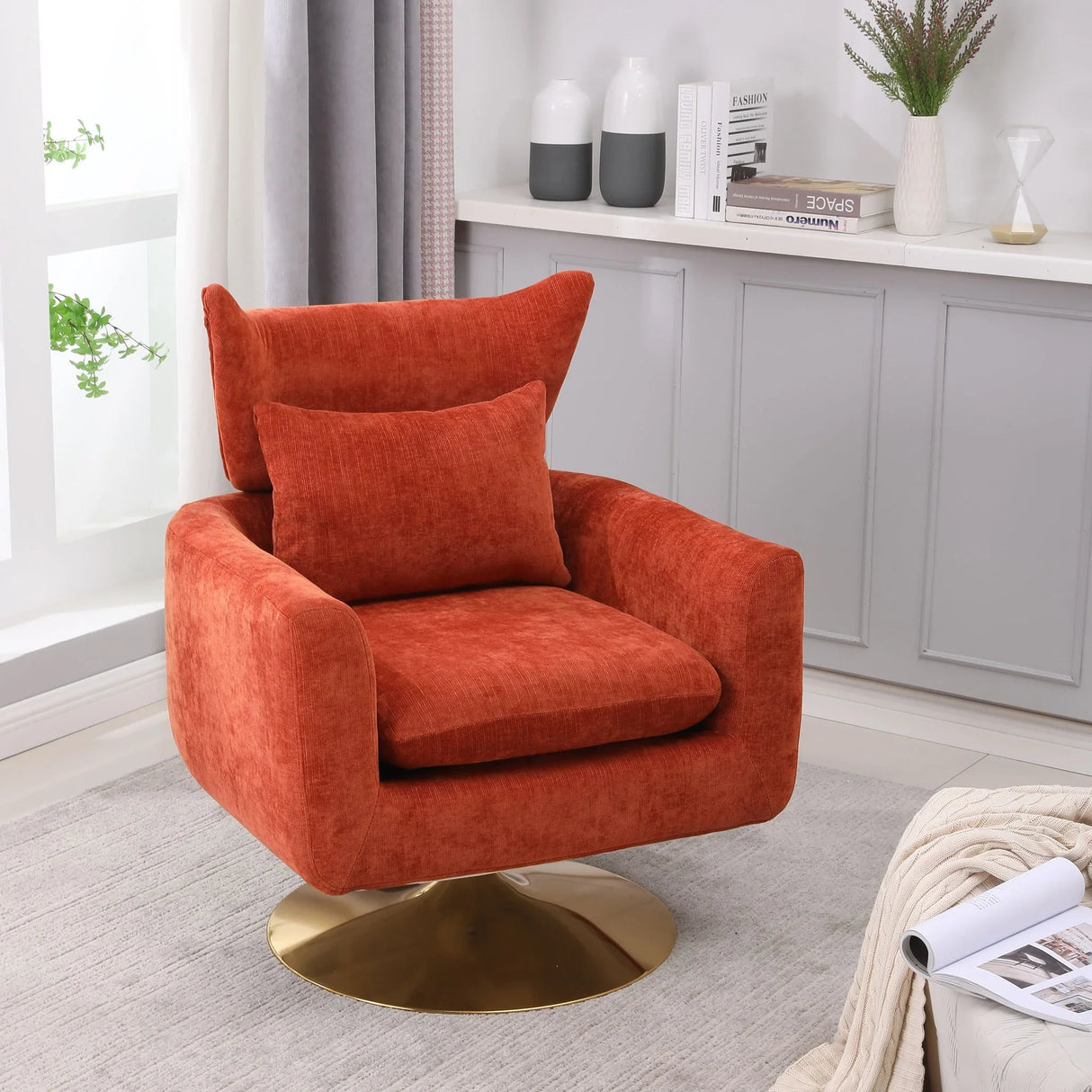 Classic Mid-Century 360 Degree Swivel Accent Chair - Furniture Home Direct