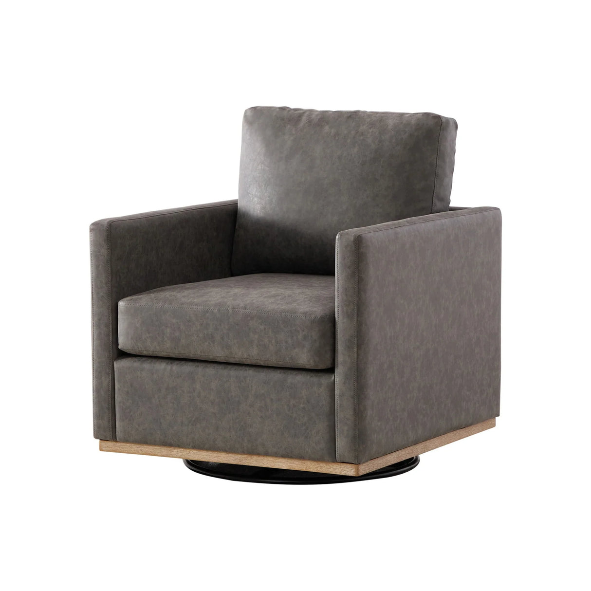 Modern Upholstered Square Swivel Accent Chair With 360 Degree Rotation - Furniture Home Direct