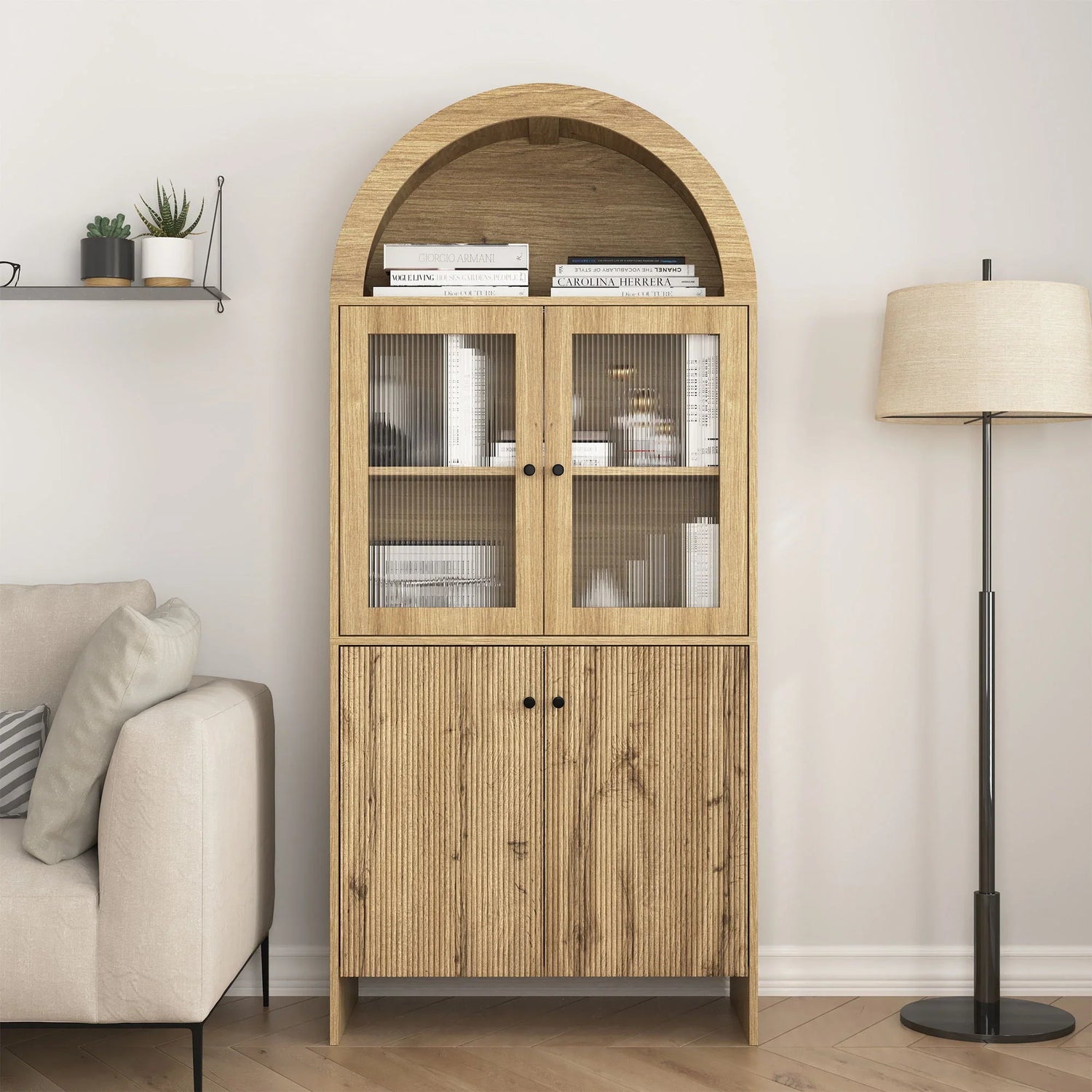 Modern Tech Inspired Dome Cabinet With LED Lighting - Furniture Home Direct