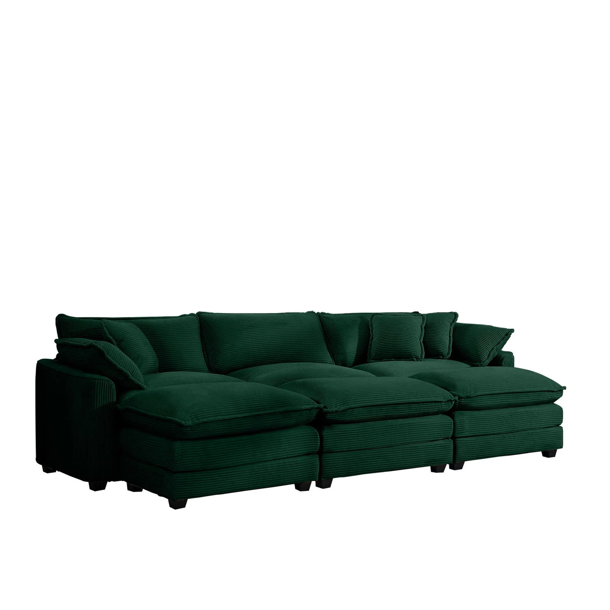 Modern Oversized Modular Cushion Sofa With Ottoman, Low Back, Deep Seating Sofa Set - Furniture Home Direct