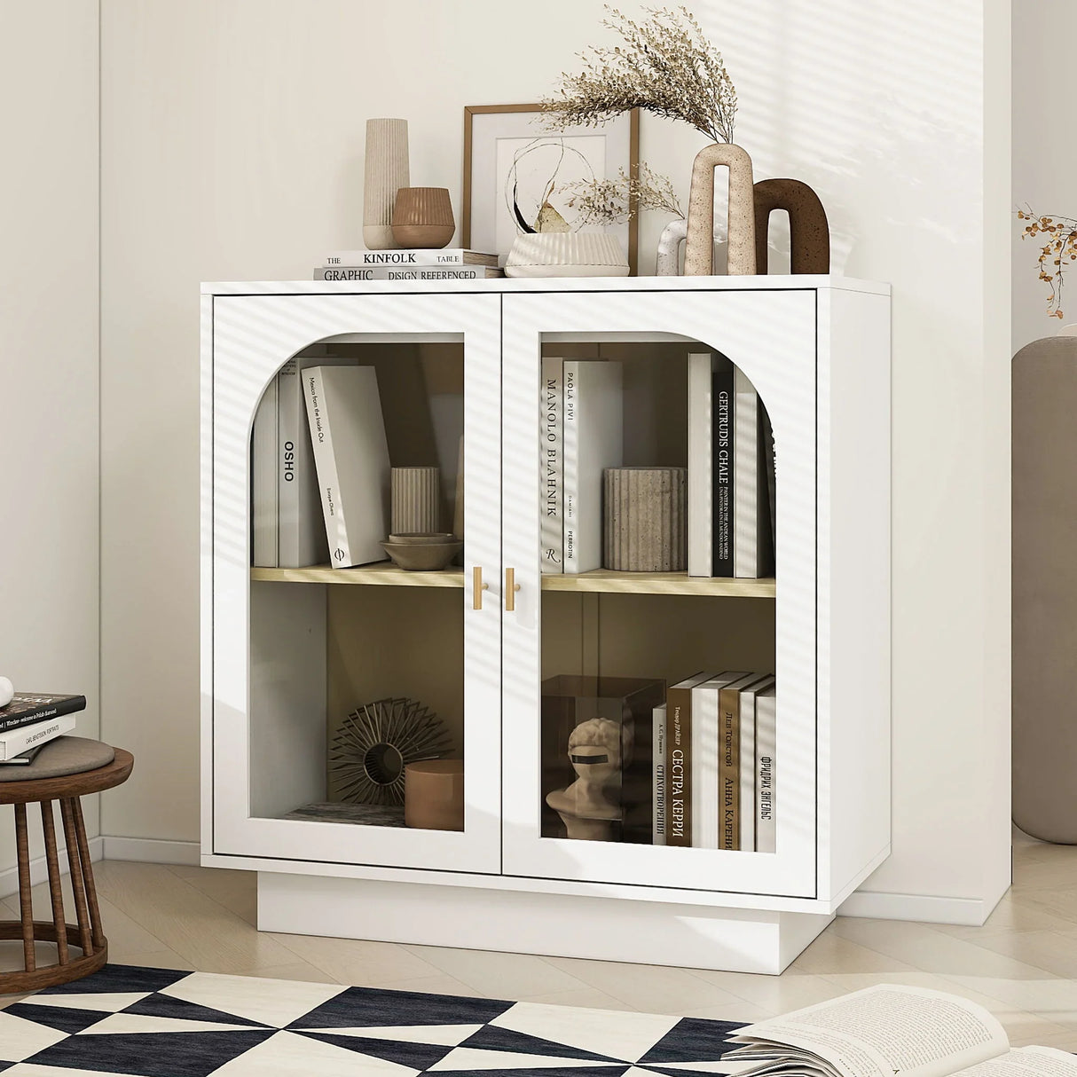 Storage Cabinet With Acrylic Door For Living Room - Furniture Home Direct