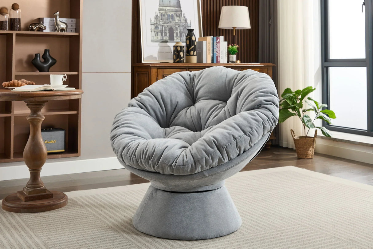 Oversized Swivel Accent Chair, 360 Swivel Barrel Chair, Papasan Chair For Living Room Bedroom - Furniture Home Direct