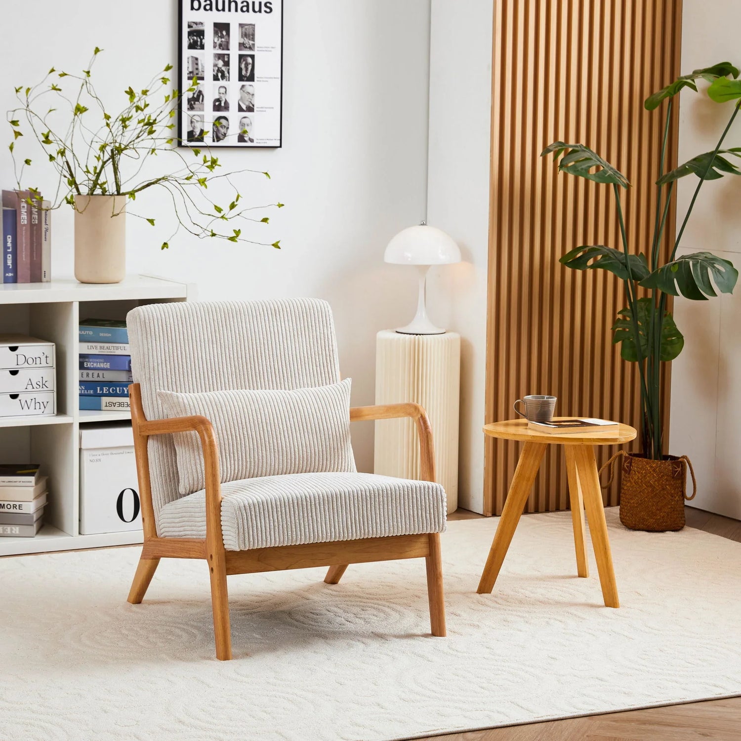 Accent Arm Chair With Pillow Upholstered - Furniture Home Direct