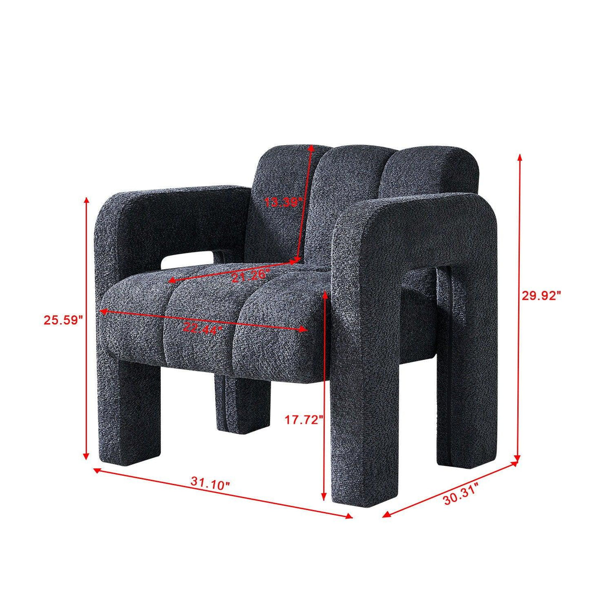 31.10" Boucle Upholstered Accent Chair - Furniture Home Direct