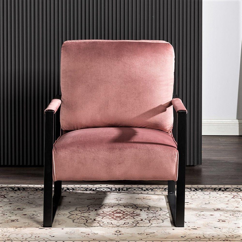Classic Mid Century Modern Accent Chair With Durable Square Metal Frame, Armchair - Furniture Home Direct