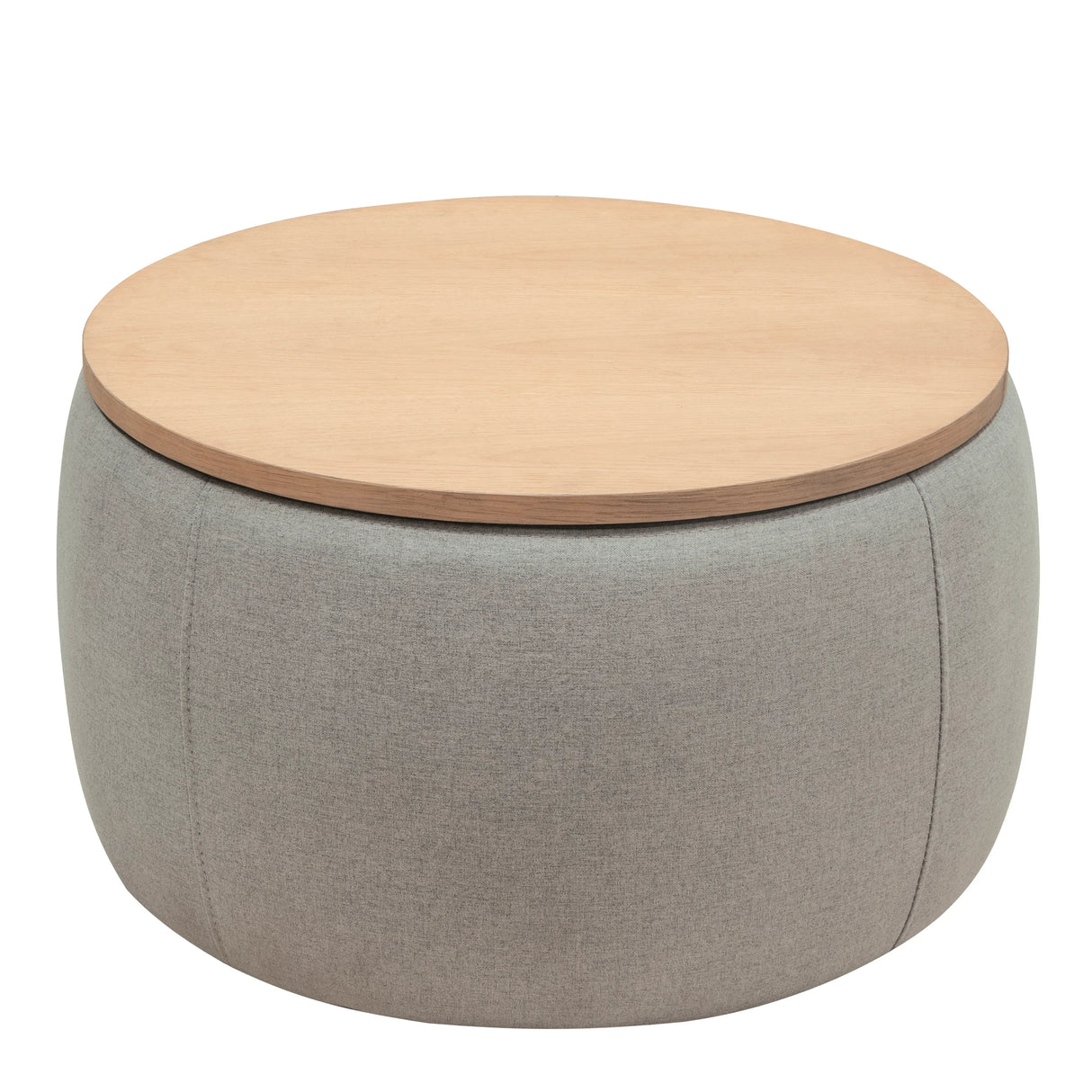 Round Storage Coffee Table - Grey - Furniture Home Direct