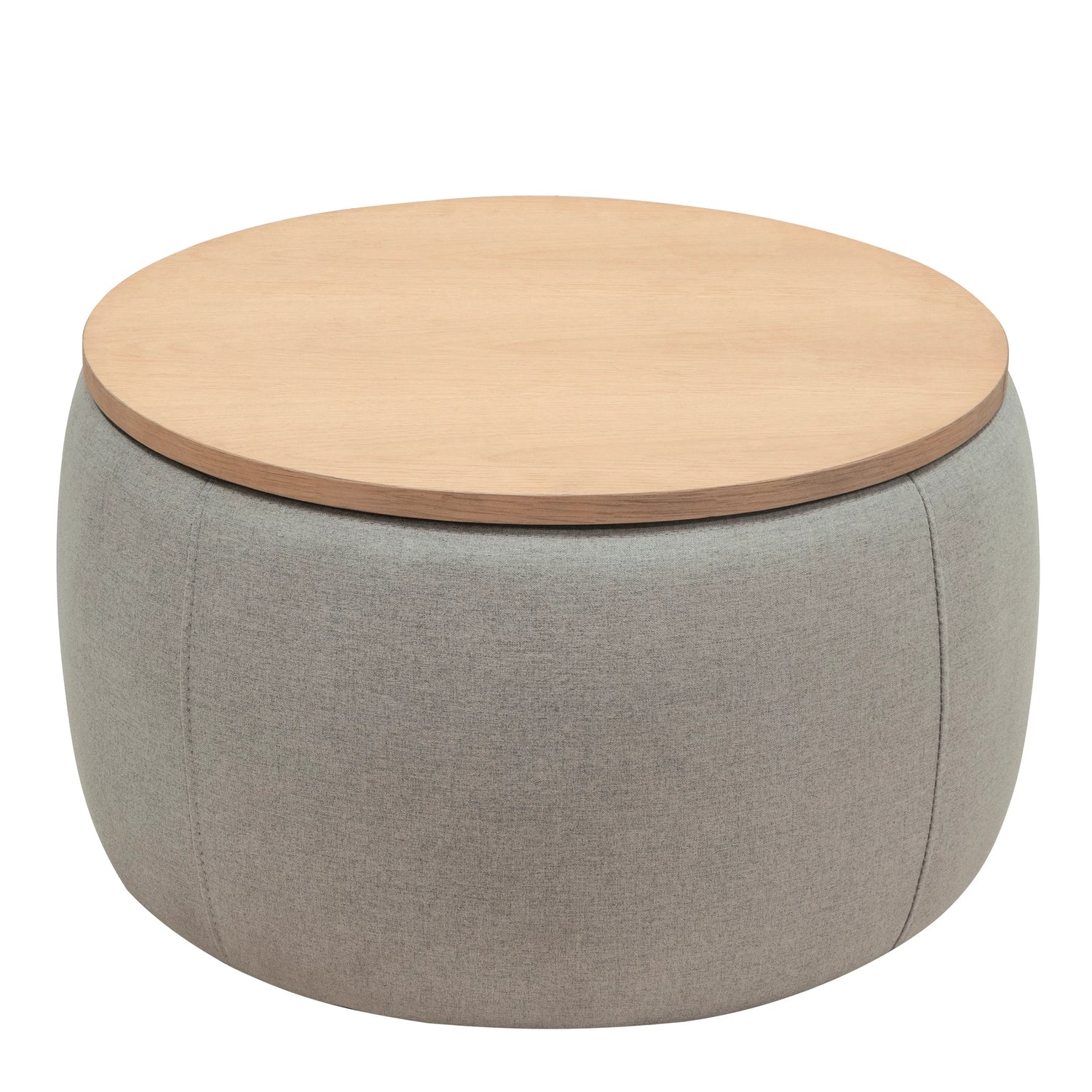 Round Storage Coffee Table - Grey - Furniture Home Direct