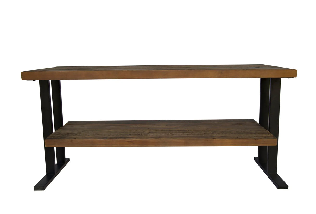 Media Console Table With One Shelf To Your Home Decor - Natural / Black - Furniture Home Direct