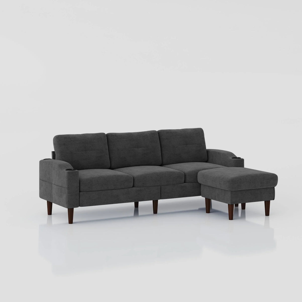 3 Seater Convertible Combination L Shaped Sofa With Footstools With Storage - Furniture Home Direct
