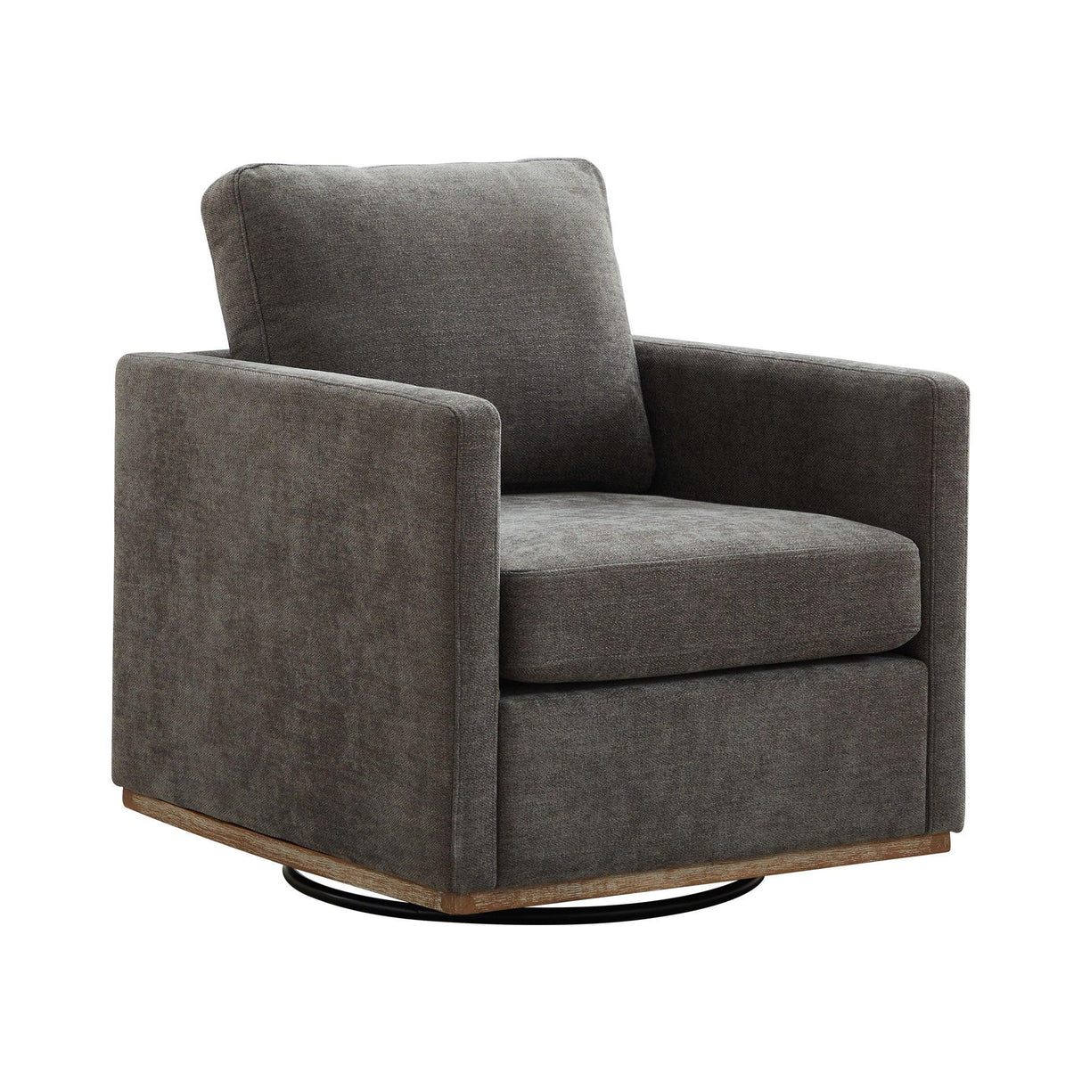 Modern Square Upholstered Swivel Accent Chair With Metal Base - Furniture Home Direct