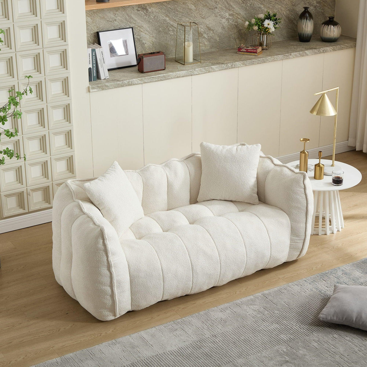 Cozy Beanbag Chair With High Resilience Foam Core For 2 - Furniture Home Direct