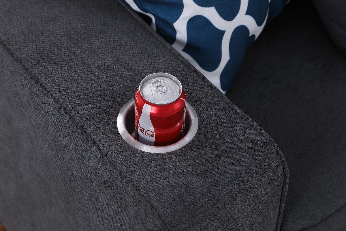 Cooper - Woven Sectional Sofa With Cupholder - Furniture Home Direct