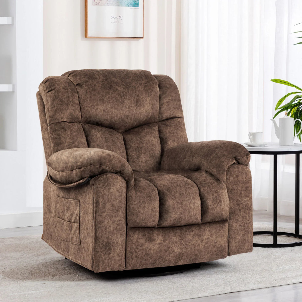 Swivel And Rocking Recliner Chair With Massage And Heating - Furniture Home Direct