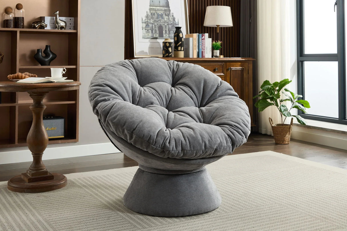Oversized Swivel Accent Chair, 360 Swivel Barrel Chair, Papasan Chair For Living Room Bedroom - Furniture Home Direct
