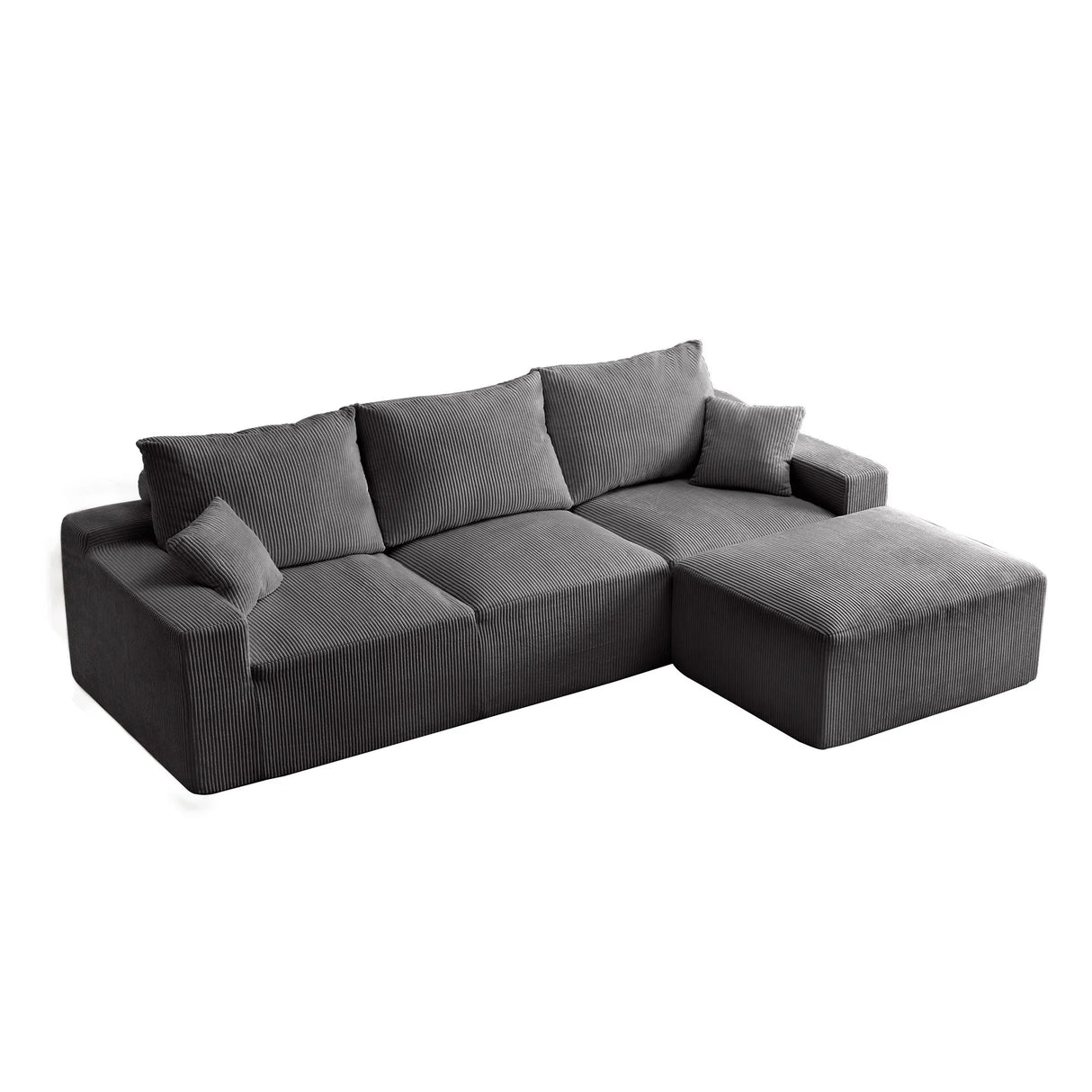 L Shaped Sectional Sofa, Full Compression 3 Seater Cloud Couch With Chaise - Furniture Home Direct