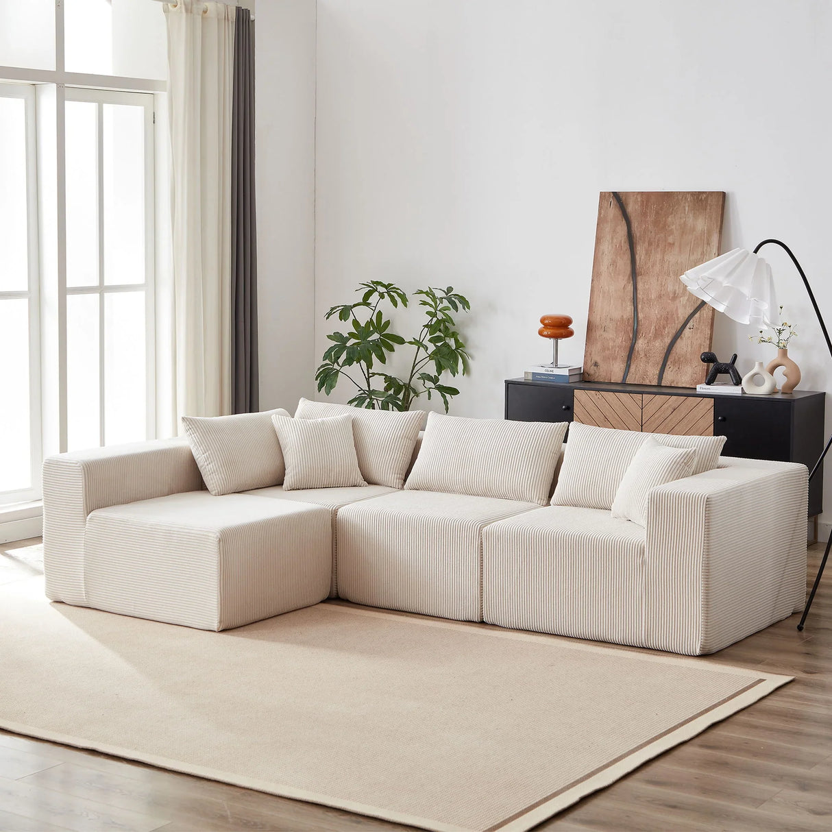 Modular L Shaped Sectional Compressed Sofa, Free Combination - Furniture Home Direct
