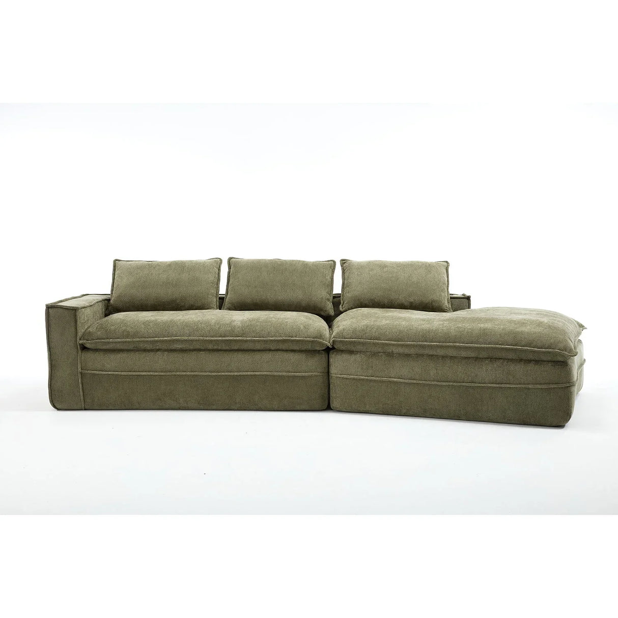 Modern Minimalist Modular Sectional Sofa With Deep Seats And Right Facing Chaise - Furniture Home Direct
