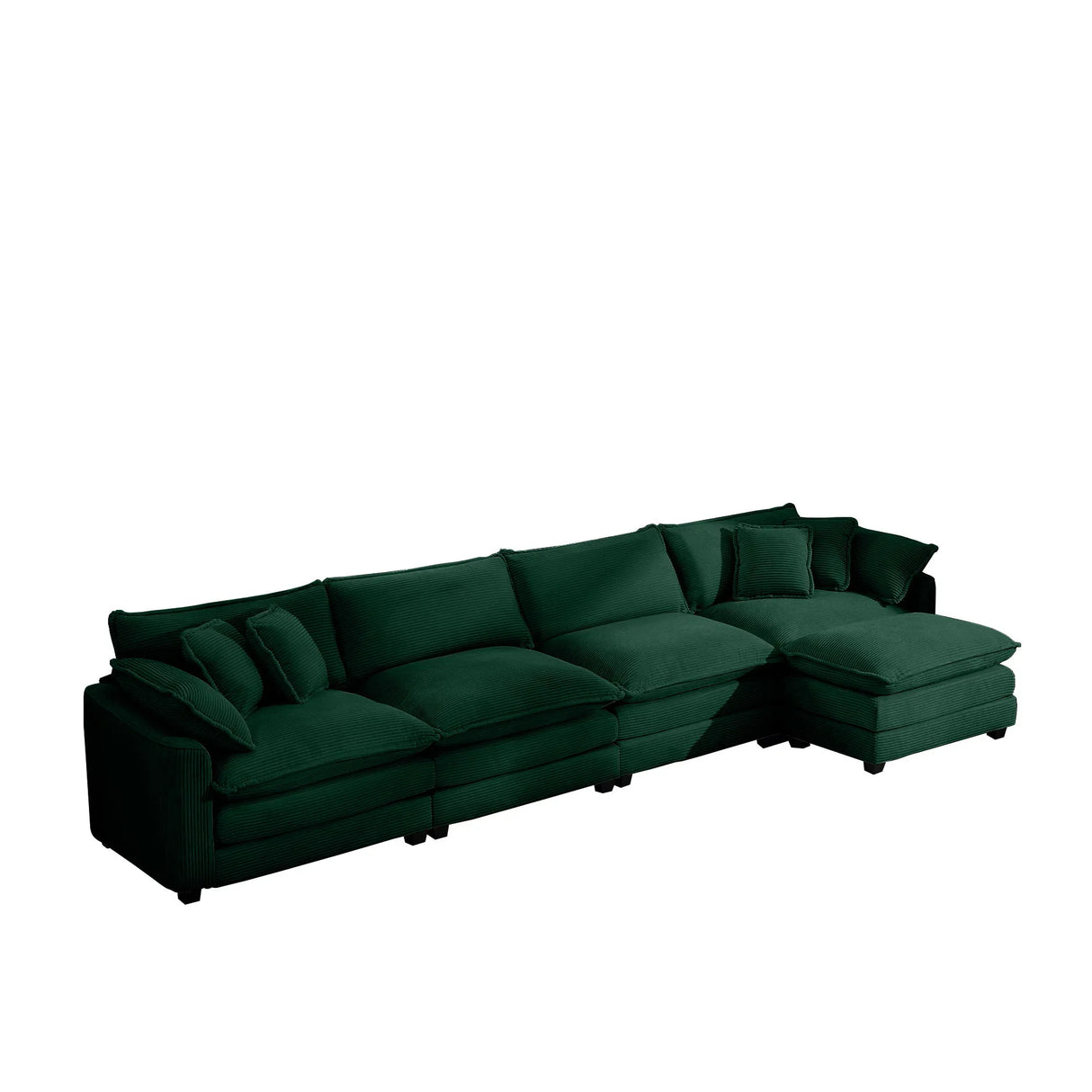 Modern Oversized Modular Cushion Sofa With Ottoman, Low Back, Deep Seating Sofa Set - Furniture Home Direct
