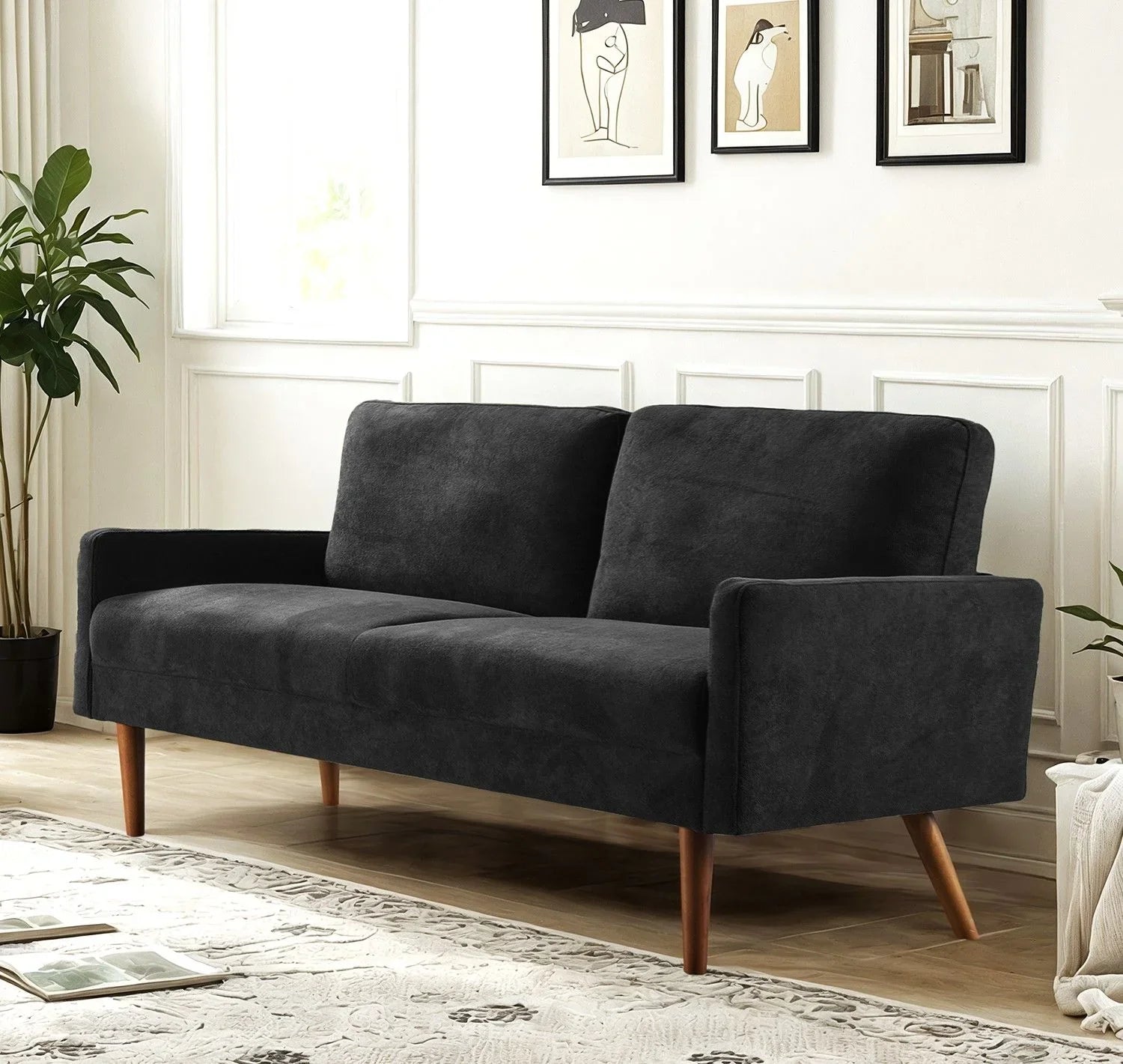 Sofa, European Style With Sleek Design, Modern & Vintage Flair, Upholstered 3 Seater Couch - Furniture Home Direct