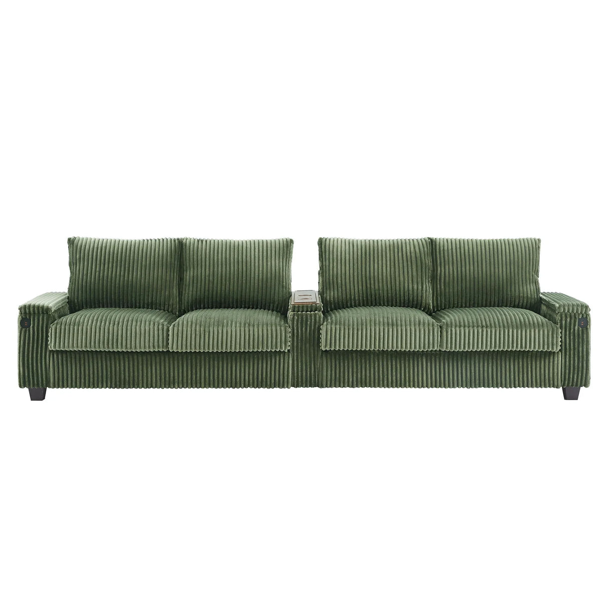 Modern 4 Seater Corduroy Sofa Couch With USB Ports And Hidden Storage - Furniture Home Direct