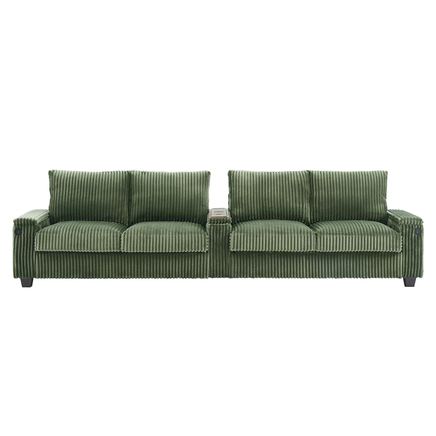 Modern 4 Seater Corduroy Sofa Couch With USB Ports And Hidden Storage - Furniture Home Direct