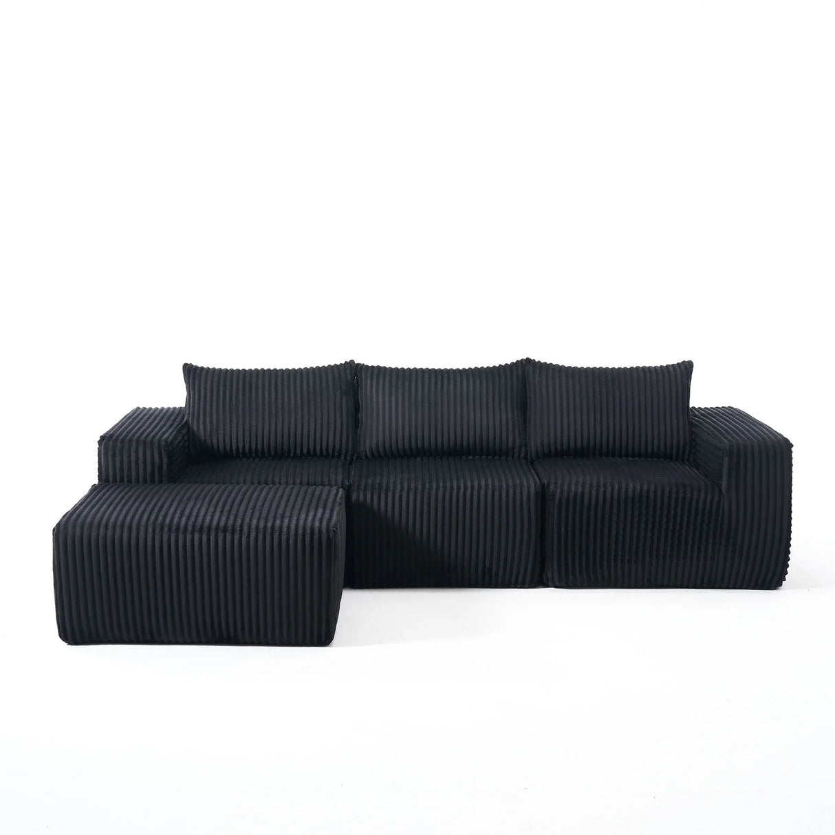 L - Shape Modern Minimalist Modular Sectional Sofa, Upholstered Cloud Couch With Deep Seats - Furniture Home Direct