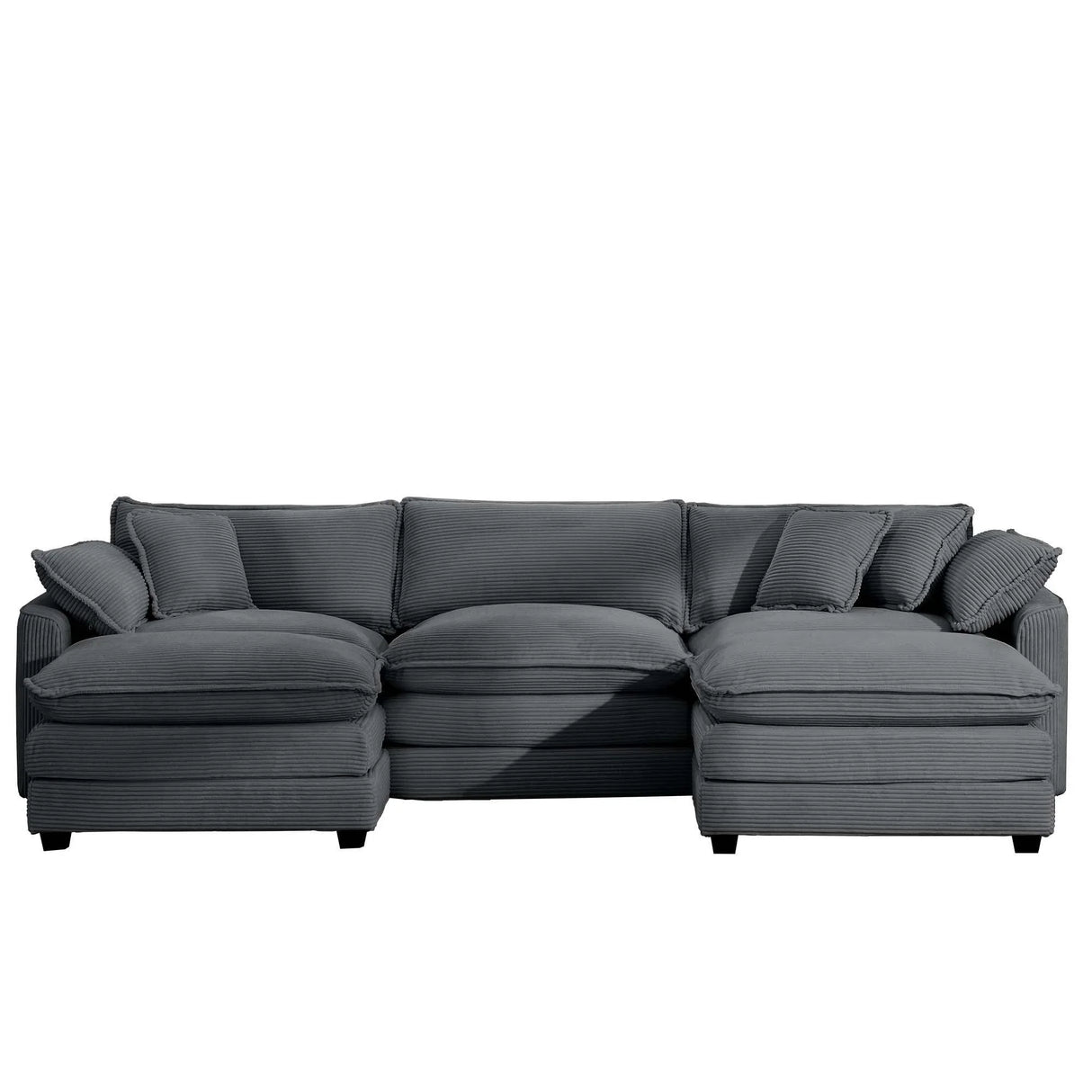 Modern Oversized Modular Cushion Sofa With Ottoman, Low Back, Deep Seating Sofa Set - Furniture Home Direct