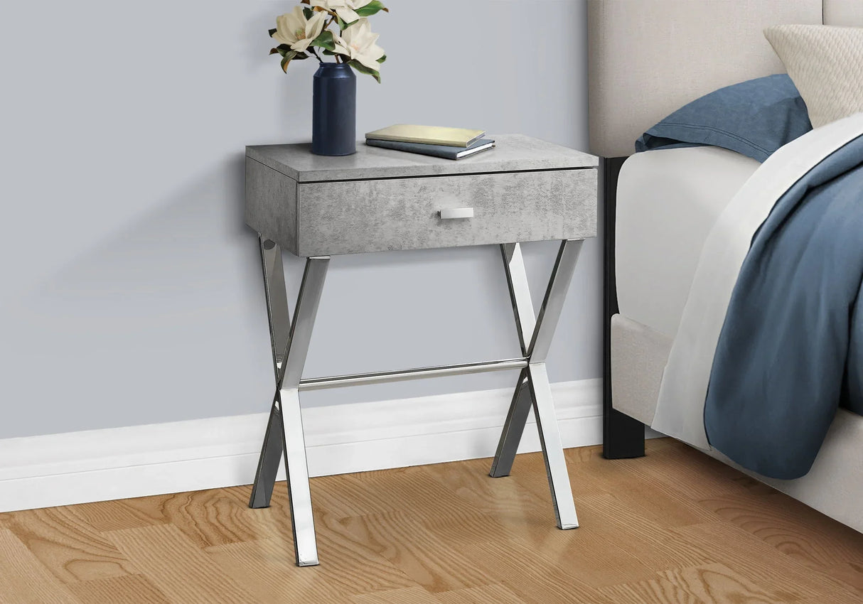 Accent Side X Table, Storage Drawer, Contemporary & Modern - Furniture Home Direct
