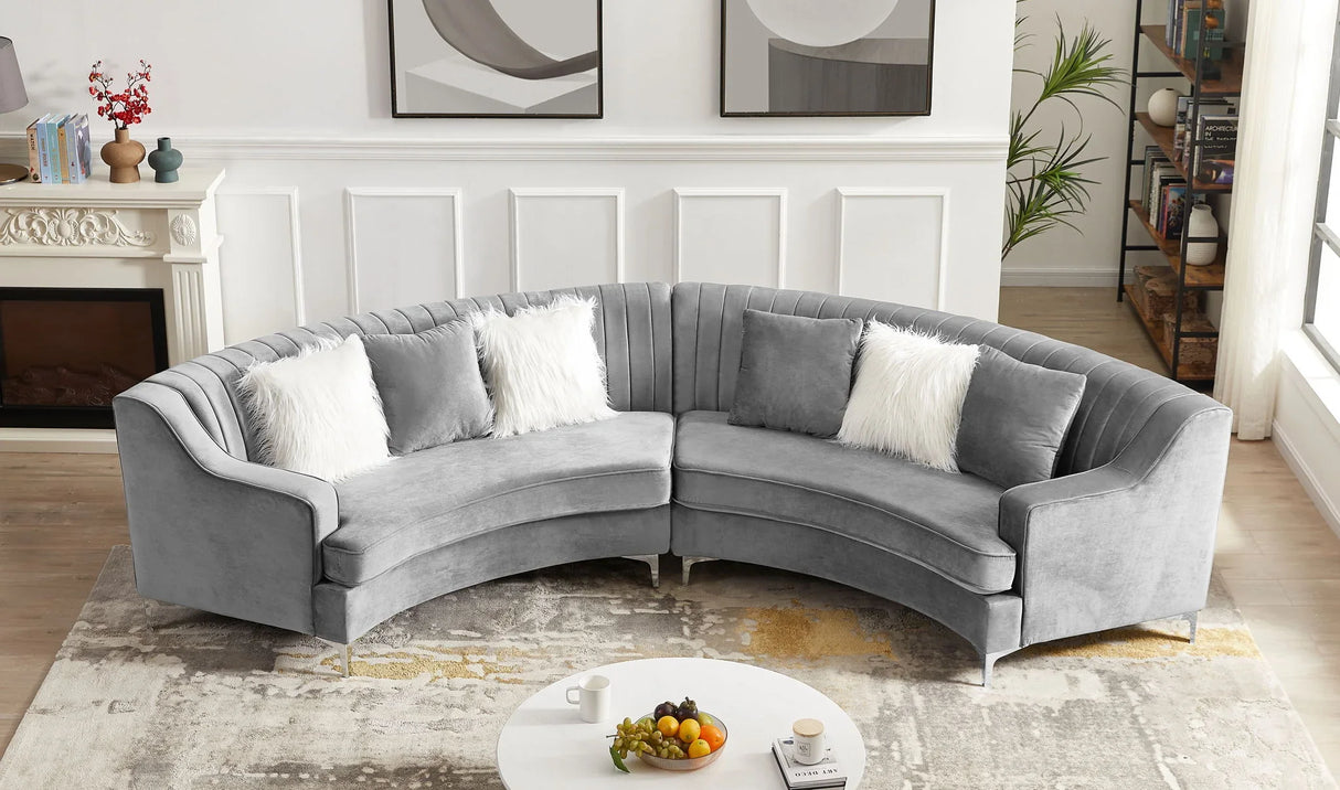 Velvet Curved Sofa - Furniture Home Direct