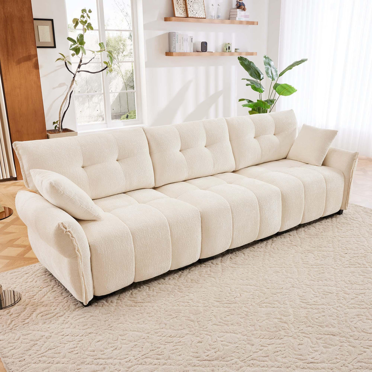Modern Sofa & Pillows, Textured Cover, High Rebound Cushions - Furniture Home Direct