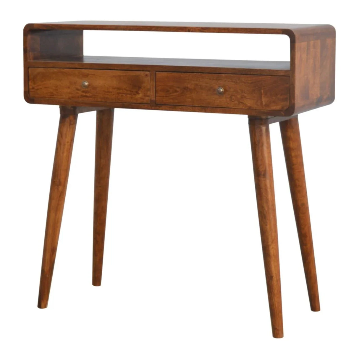 Curved Chestnut Console Table - Furniture Home Direct