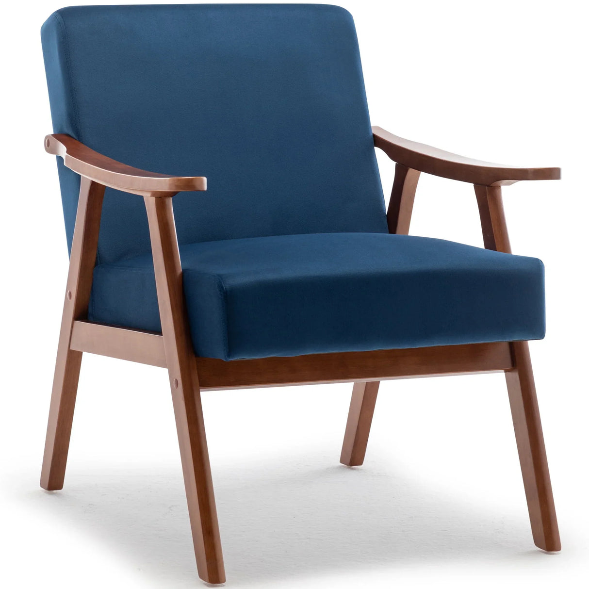 Mid Century Modern Accent Chair With Solid Wood Frame And Extra Thick Backrest - Furniture Home Direct