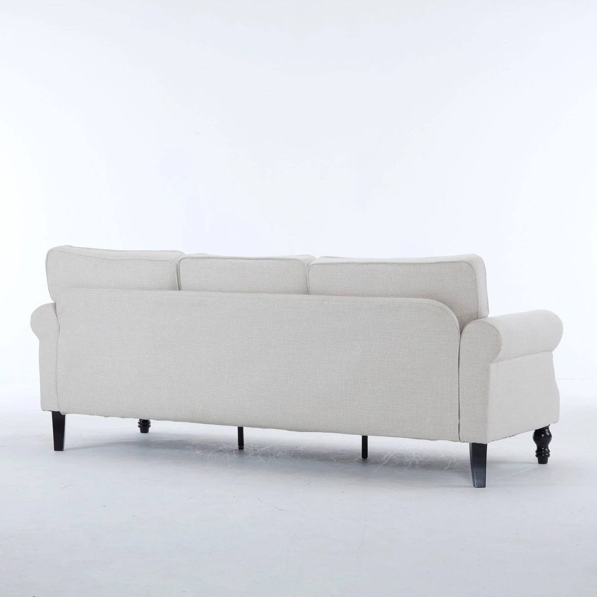 Rolled Arm Sofa With Nailhead Trim With Wooden Legs - Furniture Home Direct