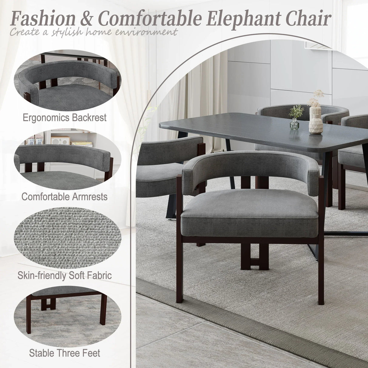 Modern Accent Teddy Upholstered Armchair - Furniture Home Direct