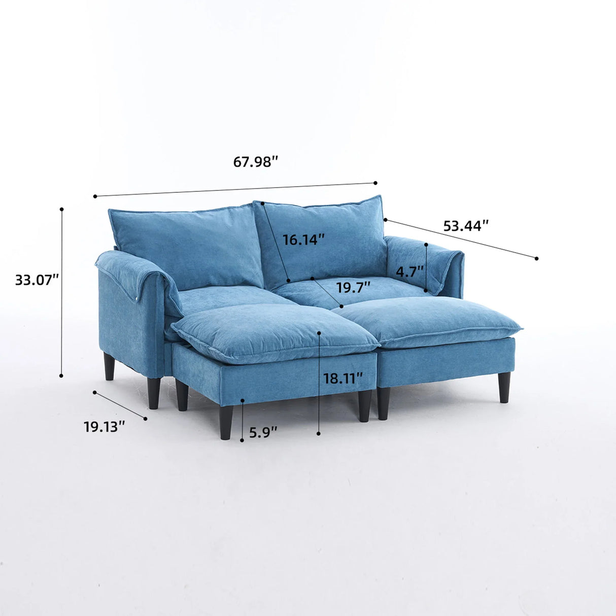 Convertible Combination Sofa With Footstools With Storage - Furniture Home Direct
