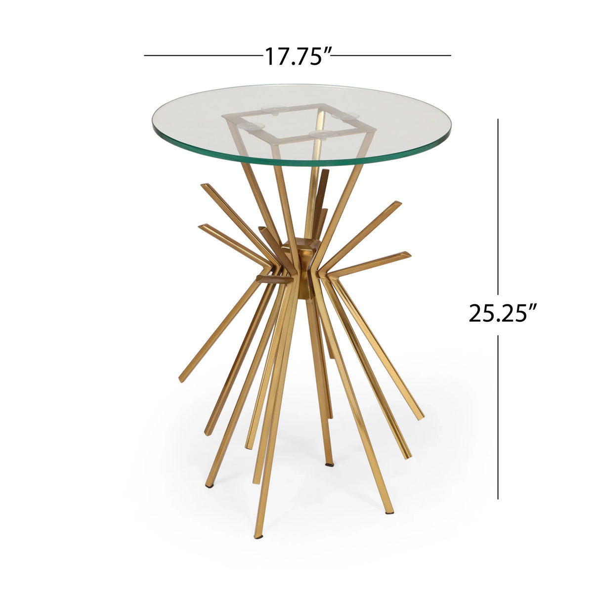 Starburst Side Table With Gold Legs - Furniture Home Direct