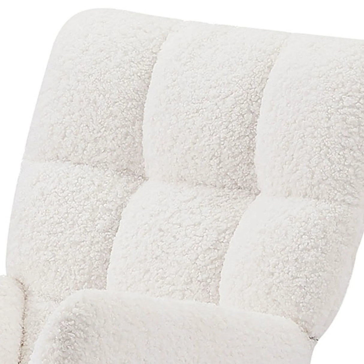 Comfy Upholstered Lounge Chair Rocking Chair With High Backrest, For Nursing Baby, Reading, Napping - Off White - Furniture Home Direct