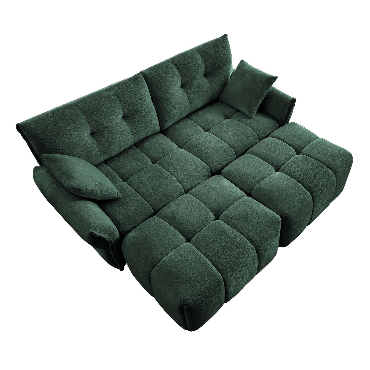 Sofa Set With Ottoman And Pillows, Textured, High Resilience Cushions - Furniture Home Direct