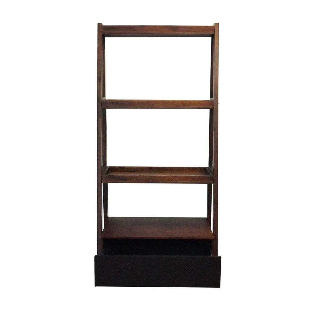 Ladder Style Bookcase - Natural Wood / Brown - Furniture Home Direct