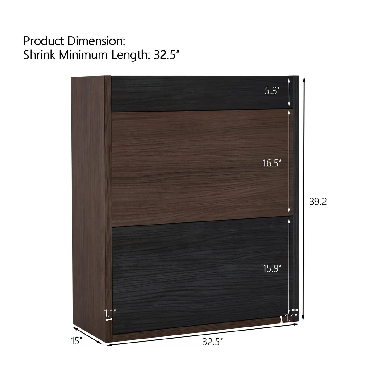 Modern Extendable & Rotating Cabinet With Drawer And Flip Doors For Versatile Storage - Black / Dark Walnut - Furniture Home Direct