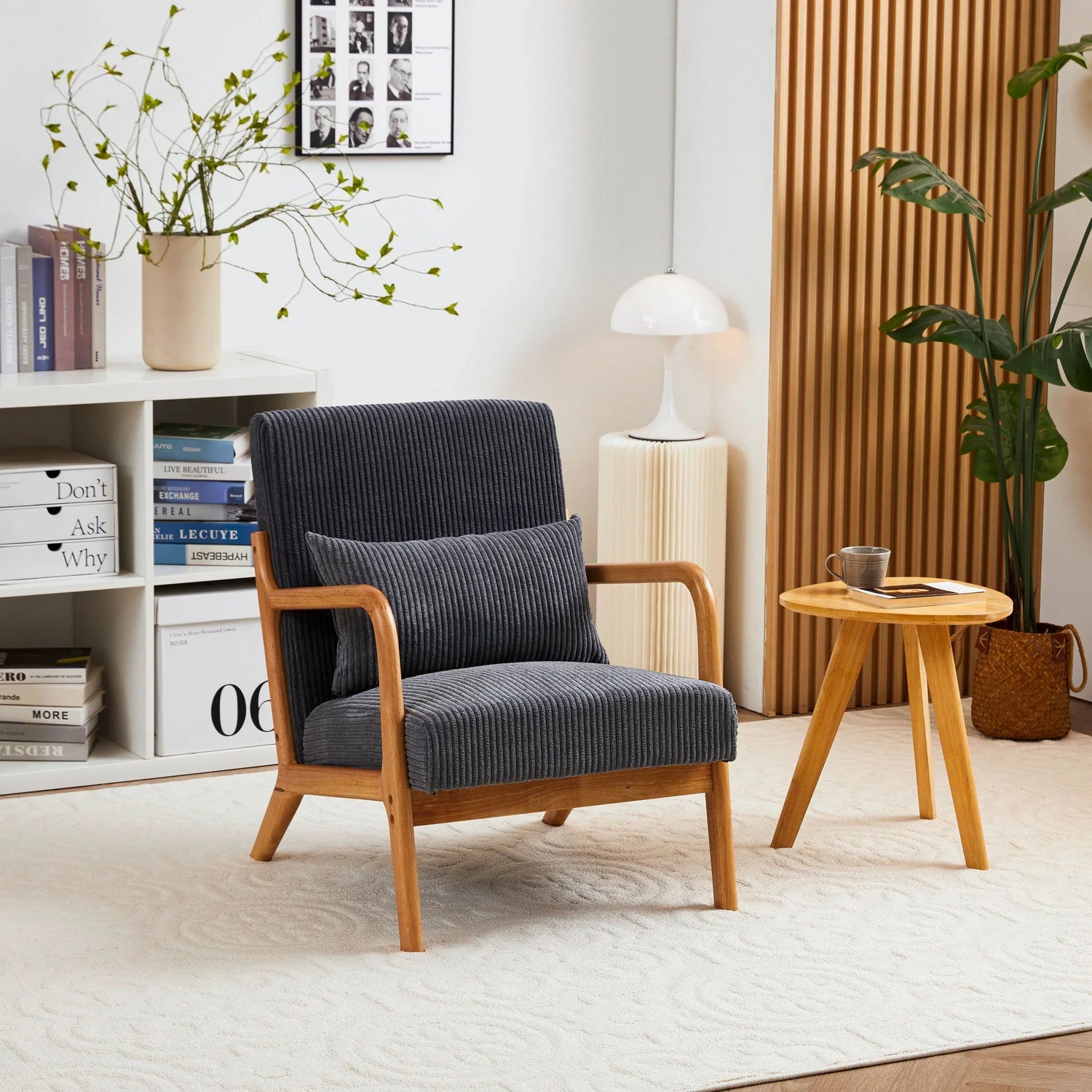 Accent Arm Chair With Pillow Upholstered - Furniture Home Direct