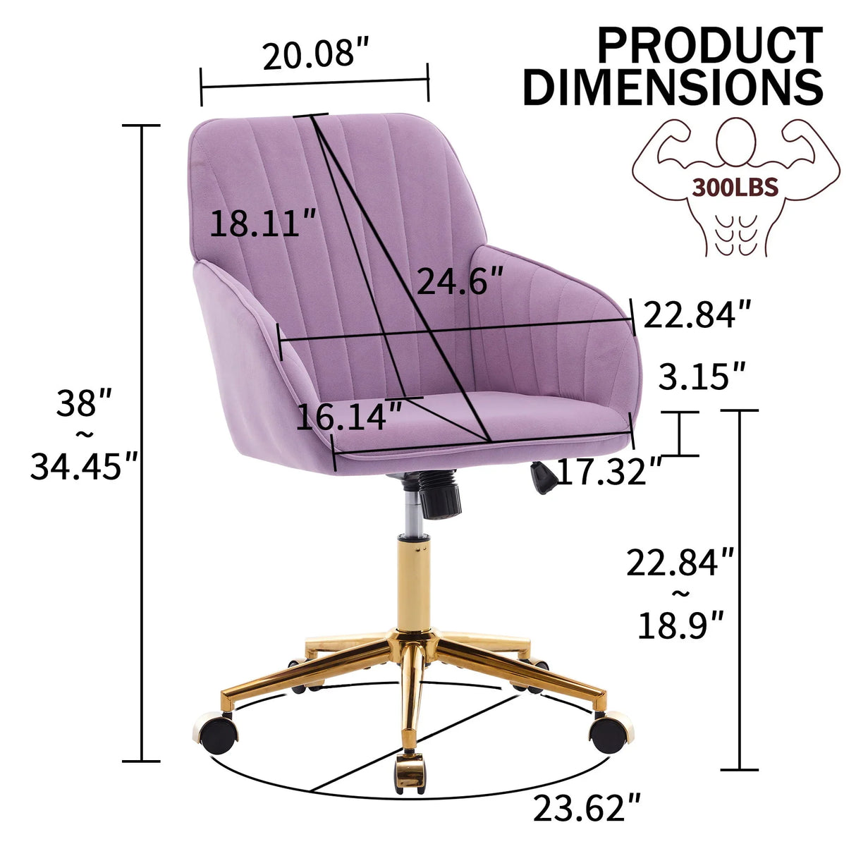 Adjustable Ergonomic Swivel Office Chair - Furniture Home Direct