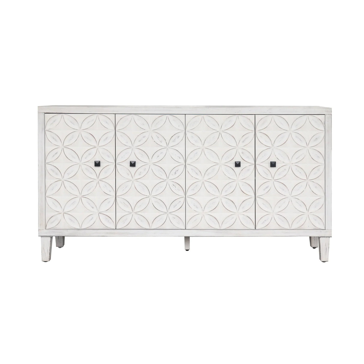 Accent Cabinet 4 Door Wooden Cabinet Sideboard Buffet Server Cabinet Storage Cabinet, For Living Room, Entryway, Hallway, Office, Kitchen And Dining Room - White Wash - Furniture Home Direct