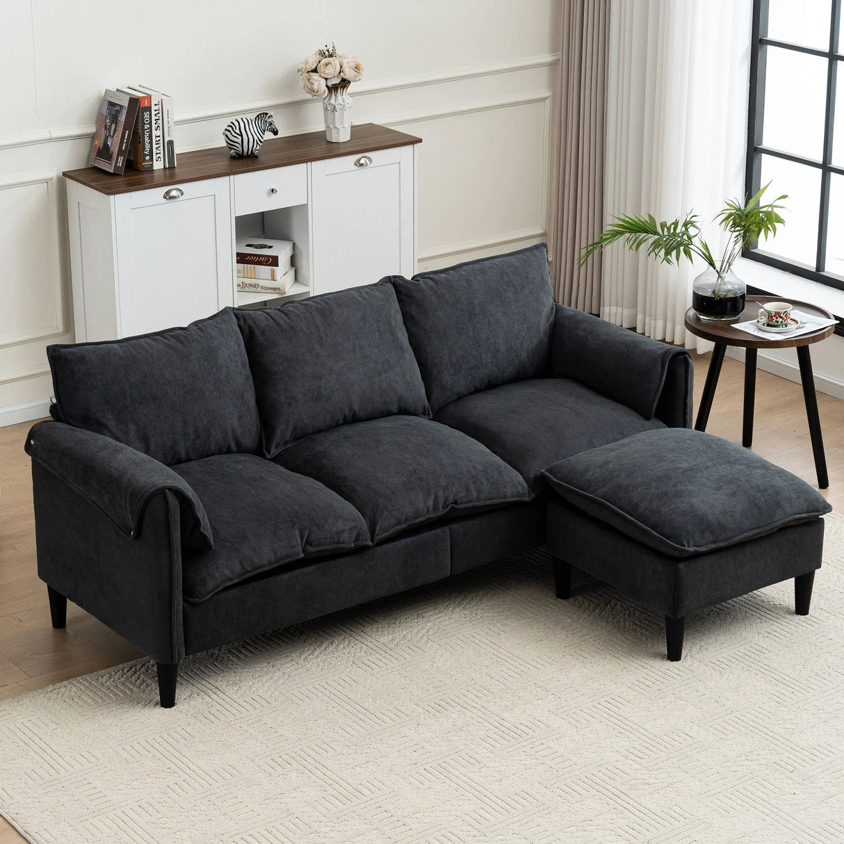 Convertible Combination Sofa With Footstools With Storage - Furniture Home Direct