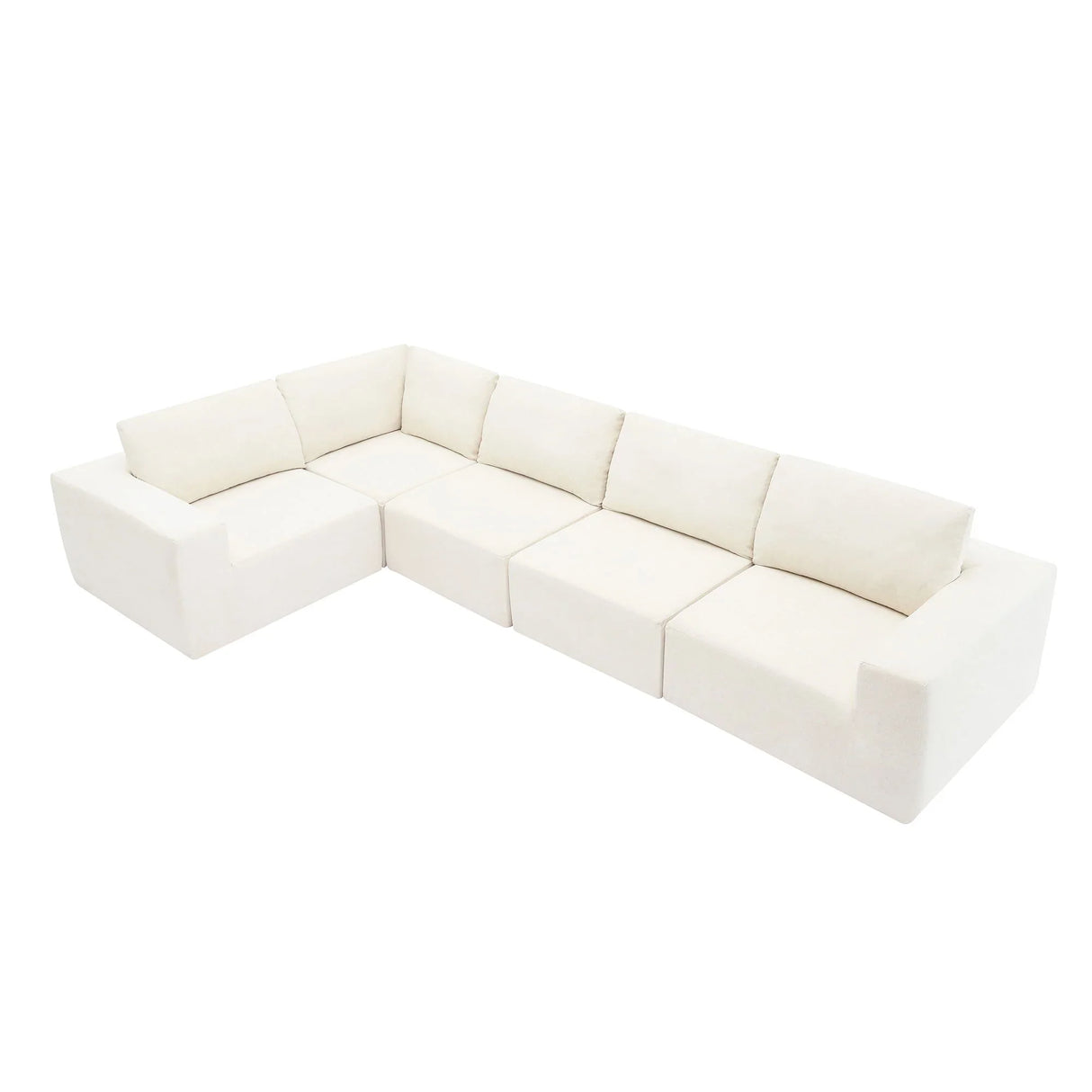 Modular Sectional With Wide Seat Free Combination L Shaped Couch Set Cloud Upholstered Minimalist Boneless Sofa - Furniture Home Direct