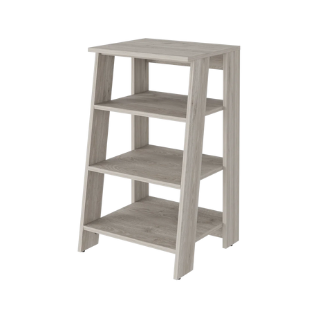 Ladder Bookcase Modern Four-Tier Wood Shelving Light Gray - Furniture Home Direct